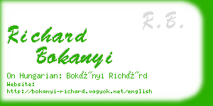 richard bokanyi business card